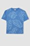Boy Oversize Wide Fit Crew Neck Printed Short Sleeve T-Shirt C4049A824Sm - 7