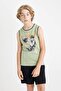 2'Li Set Printed Athlete Top Elastic Waist Short Shorts Bottom Boy C9861A824Hs - 3