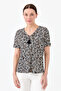 Women's Zippered Collar T-shirt Black - 6