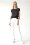 Grey Multi-Colored Crew Neck Glitter Short Sleeve Women's T-Shirt Sky Glitter S/S Top - 2