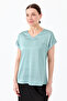 Women's V-Neck Satin Blouse in Dark Green - 7