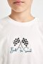 Girls Printed Short Sleeve T-Shirts Biker Tights Set of 2 D0070A824Hs - 6