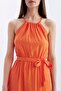 Sleeveless Midi Dress with Halter Neckline Belt C4481Ax24Hs - 5