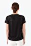 Women's V-Neck Pocket Combed Cotton T-shirt Black - 8
