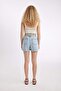 High Waist Folded Paperbag Jean Shorts - C0694AX24SM - 8