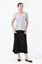 Women's V-Neck Pocket Combed Cotton T-shirt Gray - 4