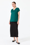 Women's V-Neck Front Satin Blouse Green - 5