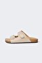 Men's Flat Sole Double Strap Faux Leather Slippers C3755AX24HS - 3