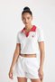 Crop Polo Collar Sportsman Pique Short Sleeve T-Shirt C5829Ax24Sm - 4
