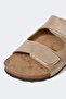 Men's Flat Sole Double Strap Faux Leather Slippers C3755AX24HS - 6