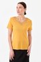 Women's V-Neck Lace Collar T-shirt Mustard - 5