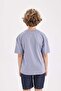 Boys Oversize Wide Fit Crew Neck Printed Short Sleeve T-Shirt C6279A824Hs - 6