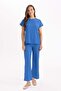 Bürümcük Capri Pants Wide Leg Wide Loose Leg with Pockets C8779Ax24Sp - 5