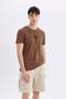 Regular Fit Cargo Pocket Basic Plain Bermuda Shorts D0476Ax24Sm - 3