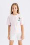 Girls' Disney Princess Relax Fit Crew Neck Short Sleeve T-Shirt C5945A824Hs - 2