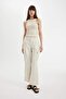 Gabardine Cargo Pants - Wide Loose Leg, Cargo Pocket, Regular Waist, Straight Basic Style C5974Ax24Sp - 2