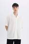 Relax Fit Polo Collar Crinkle Fabric Short Sleeve Shirt C7398Ax24Sm - 3
