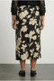 Plus Size Wrinkled Fabric Slit Detailed Elastic Waist Skirt 303769 - 4