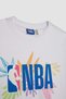 Girls Nba Wordmark Oversize Loose Fit Crew Neck Short Sleeve T-Shirt C4831A824Sm - 8