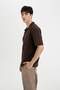 100% Cotton Relax Fit Basic Plain Short Sleeve Polo T-Shirt C3688Ax24Sp - 5