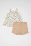 Baby Girl 2 Piece Set Floral Muslin Strap Blouse Shorts C8703A524Sm - 5