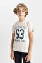 Boy's Crew Neck Printed Short Sleeve T-Shirt C6888A824Hs - 3
