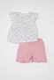 Floral Print Short Sleeve Blouse and Shorts for Baby Girls - C4029a524sm - 3