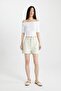 Slim Fit Off Shoulder Casual Ribbed Camisole Short Sleeve T-Shirt C9169Ax24Sm - 2