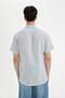 Slim Fit Slim Fit Striped Cotton Short Sleeve Shirt C7361Ax24Sm - 5