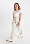 Girl's Gray Parachute Jogger Pants with Elastic Waist and Legs and Pockets D0646A824Sm - 2