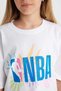 Girls Nba Wordmark Oversize Loose Fit Crew Neck Short Sleeve T-Shirt C4831A824Sm - 5