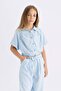 Girls' Crop Cotton Short Sleeve Shirt C4272A824Sm - 3