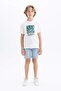 Crew Neck Printed Short Sleeve T-Shirt Boys D0431A824Hs - 2