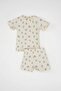 Baby Girl Pajama Set Fruit Patterned Crew Neck Short Sleeve Top Shorts C3481A524Hs - 5