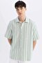 Relax Fit Striped Short Sleeve Shirt D2059Ax24Hs