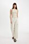 Gabardine Cargo Pants - Wide Loose Leg, Cargo Pocket, Regular Waist, Straight Basic Style C5974Ax24Sp - 3