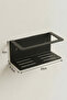 Bathroom Kitchen Black Metal Wall Mounted Shelf Adhesive Water-Resistant Shelves Modern Wall Organizer 010 - 3