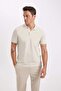 Slim Fit Slim Cut Polo Neck Short-Sleeve Cotton T-Shirt D0033AXNS - 3