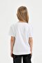 Girls' Crew Neck Printed Short Sleeve T-Shirt C7383A824Sm - 5
