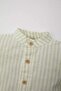 Baby Boy Newborn 2-Piece Set Button-Down Collar Striped Short Sleeve Snap Fastener Body Socks C5182A524Sm - 2