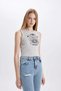 Fitted Printed Crew Neck T-Shirt Corded Fabric Ribbed Knit Athlete C9329Ax24Sm