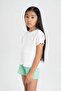 Girl's Ribbed Short Sleeve T-Shirt - Crew Neck, Slim Fit, C4605A824Sm - 4