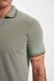 Slim Fit Slim Cut Polo Neck Short-Sleeve Cotton T-Shirt D0033AXNS - 7