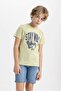 Boy's Crew Neck Printed Short Sleeve T-Shirt C6881A824Sm - 3