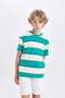 Crew Neck Striped Short Sleeve T-Shirt Boys B5931A824Sm