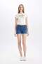 Fitted Crew Neck Printed Rib Knit Short Sleeve T-Shirt C9332Ax24Sm - 2