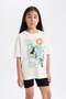 Girls' Disney Mulan Oversize Wide Fit Crew Neck Short Sleeve T-Shirt C5947A824Hs