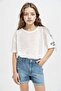 Oversize Wide Fit Crew Neck Printed Short Sleeve T-Shirt Girls C4606A824Sm - 3