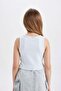 Crew Neck Printed Crop Tank Top for Girls C4717A824Sm - 6