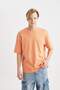 Oversize Fit Crew Neck Short Sleeve 100% Cotton Heavy Fabric Basic T-Shirt T3661Az24Sp - 4